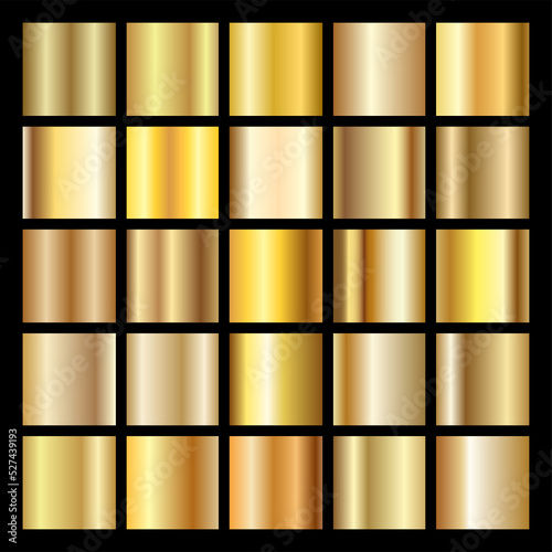 Gold texture gradient background vector set