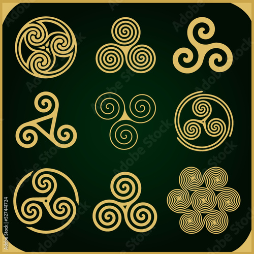 Triples Spirals Celtic Ornaments / Ai Illustrator