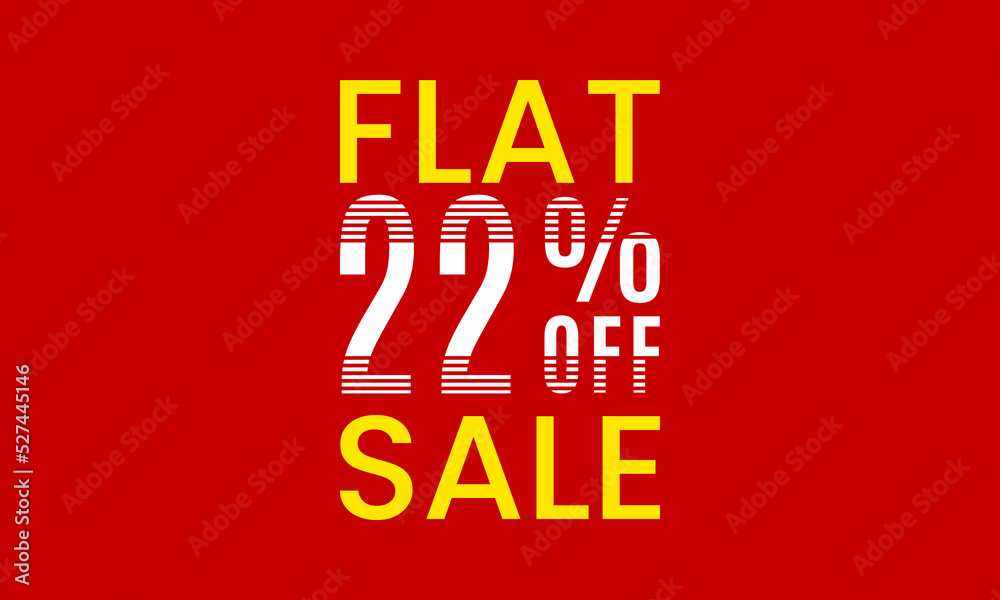 flat 22 percent off sale, flat 22 percent vector typography, abstract 22 percent discount