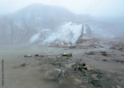 glacier in the fog