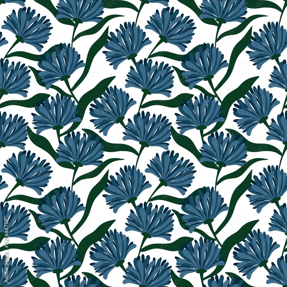 Floral seamless flower pattern for fabrics and packaging and wrapping and kids accessories and notebooks