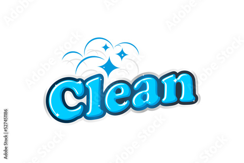 Clean logo sticker vector text clean design modern minimalist wash water buble illustration
