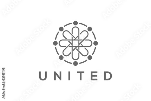 United temwork logo design people group business company icon symbol  photo