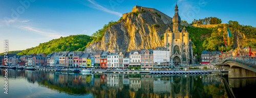 Canvas Print Panorma View On The City Of Dinant In Wallonia, Belgium