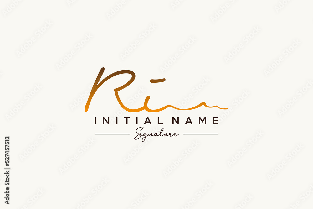 Initial RI signature logo template vector. Hand drawn Calligraphy lettering Vector illustration. Initial RI signature logo template vector. Hand drawn Calligraphy lettering Vector illustration.