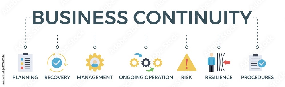 Business continuity plan banner web icon vector illustration concept ...
