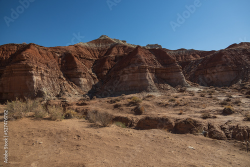 Red and white sandstone rock formations in Arizona 