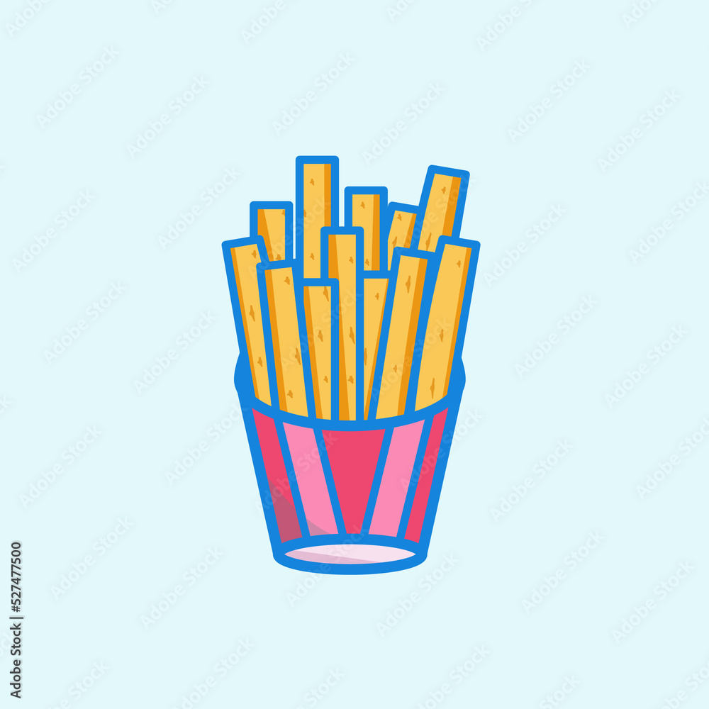French fries vector graphic illustration. Great for children's books and more.