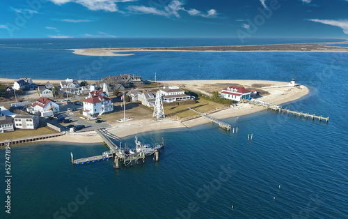 Fotografiet Brant Point Lighthouse And Nantucket Harbor Aerial.