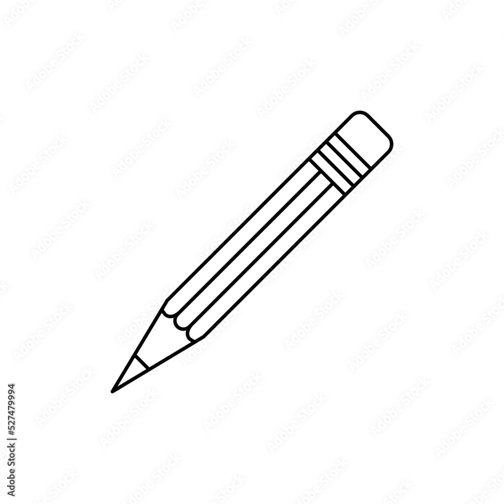 pencil icon in line style icon, isolated on white background pencil icon in line style icon, isolated on white background