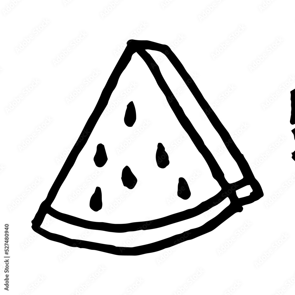 watermelon in hand drawn illustration in trendy design style for stickers and tattoo watermelon in hand drawn illustration in trendy design style for stickers and tattoo