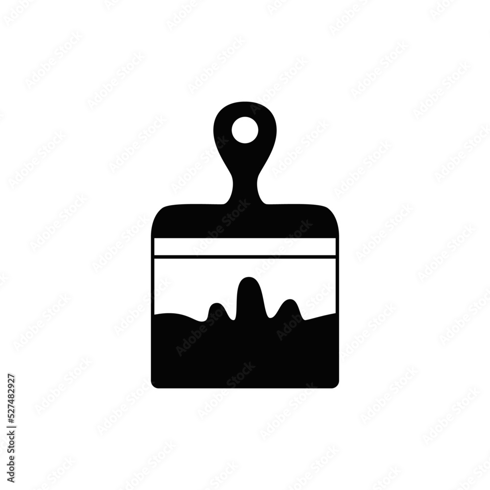 paint brush icon in black flat glyph, filled style isolated on white background paint brush icon in black flat glyph, filled style isolated on white background