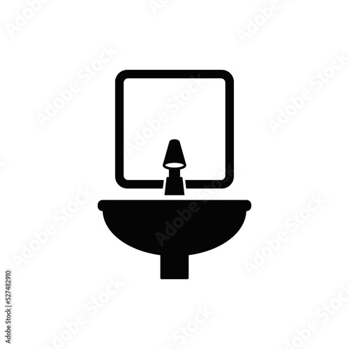 Mirror with a wash basin icon