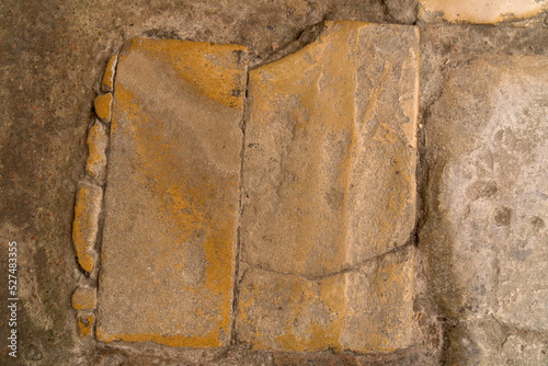 Worn natural antique stone floor roman period