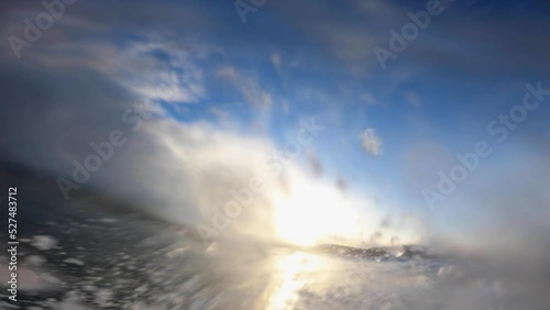 Young man surfer surfing ocean waves in Cascais surf spot photo