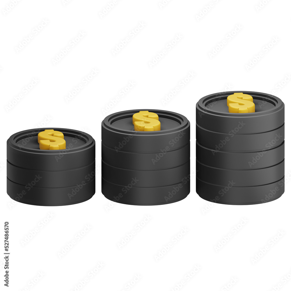 3d rendering stack dollar coin 3d rendering stack dollar coin