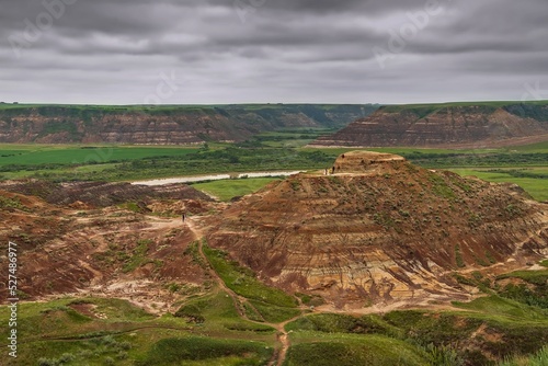 Panoramic View Of Clouds Over A Drumheller Canyon photo