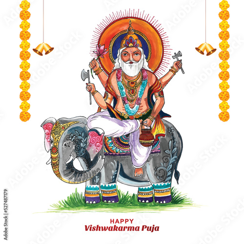 Hindu god vishwakarma puja celebration background