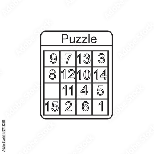 15 puzzle. Sliding fifteen game for kids. Vector illustration