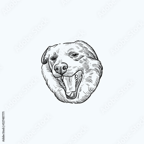 Vintage hand drawn sketch laugh dog