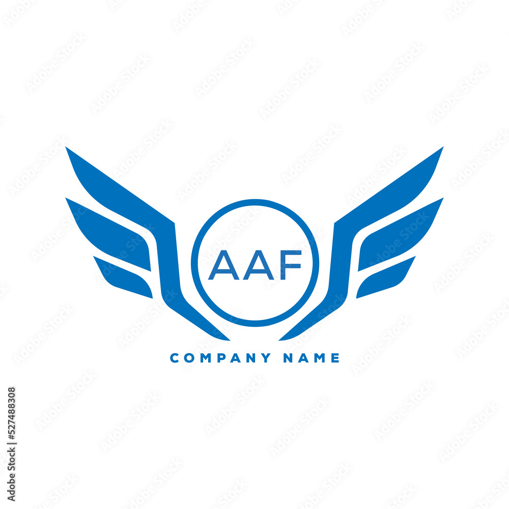 AAF letter logo. AAF blue image on white background. AAF Monogram logo ...