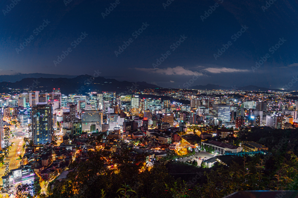 View of night of Seoul city, Seoul, Korea