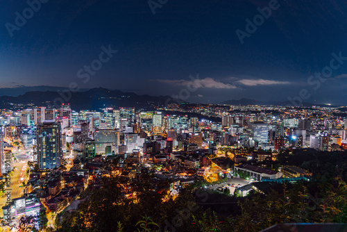 View of night of Seoul city  Seoul  Korea