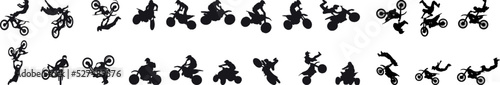 Fotografie, Obraz The set of biker silhouettes