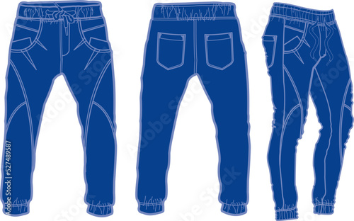 Sport suits design template, sweat pant, jogging
