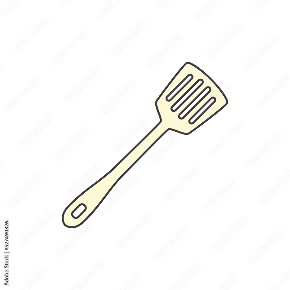 kitchen turner, turning spatula icon in color, isolated on white background kitchen turner, turning spatula icon in color, isolated on white background