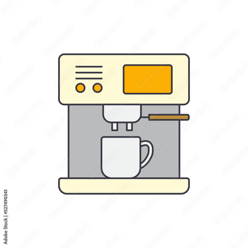 Coffee brewer icon in color, isolated on white background 