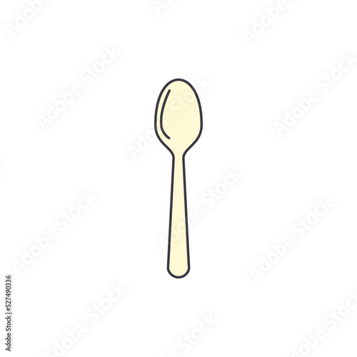  spoon icon in color  isolated on white background 