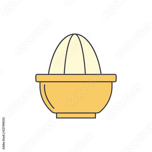 Citrus press, lemon squeezer, manual juicer icon in color, isolated on white background 