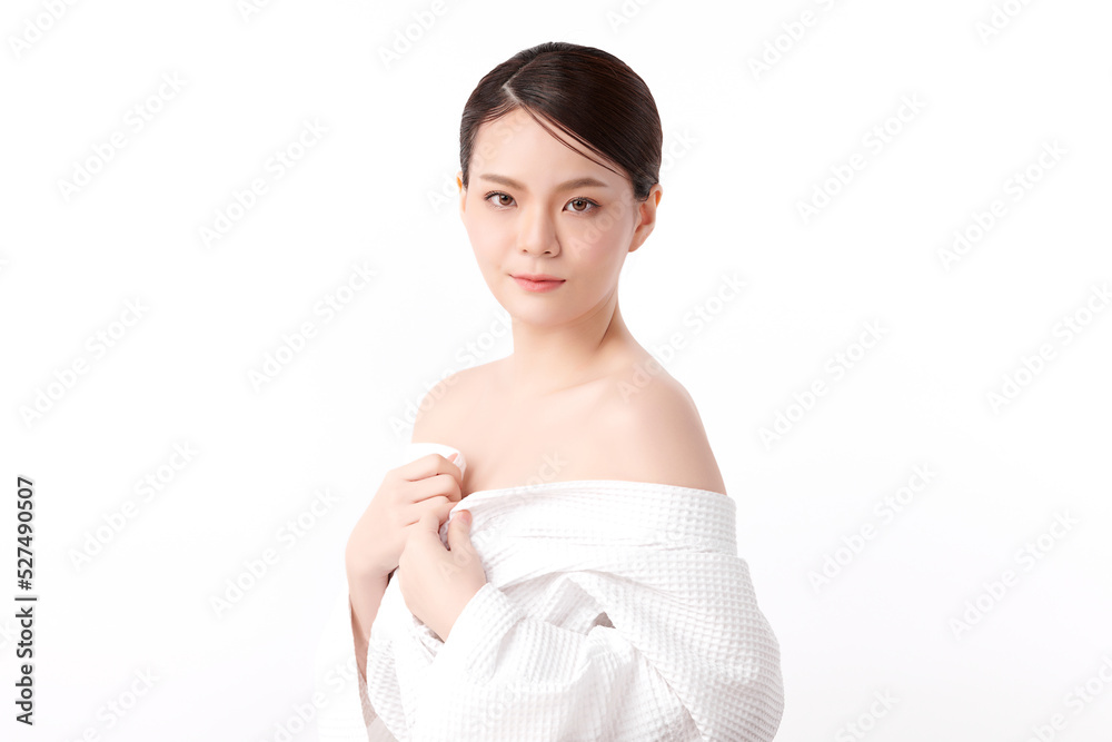 Beautiful young asian woman with clean fresh skin on white background, Face care, Facial treatment, Cosmetology, beauty and spa, Asian women portrait. Beautiful young asian woman with clean fresh skin on white background, Face care, Facial treatment, Cosmetology, beauty and spa, Asian women portrait.