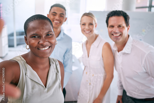 Wallpaper Mural Selfie, diversity and happy business people looking happy together in a startup office. Casual workplace and employees engagement with teamwork and healthy staff in in a positive work environment Torontodigital.ca