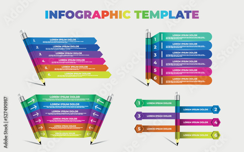 Infographic Template set of colorful banners