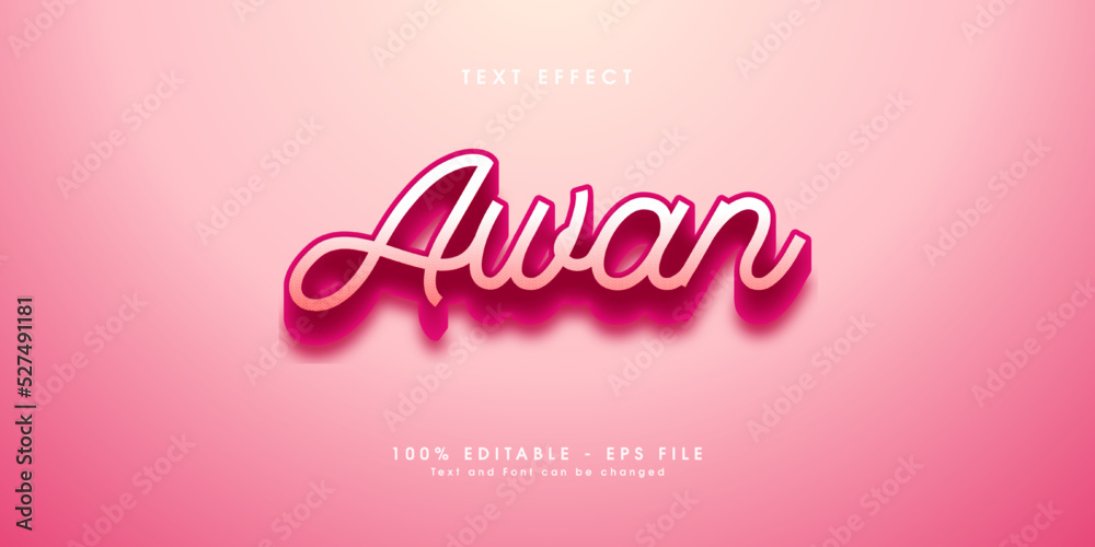 text effect on pink background