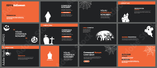 Presentation and slide layout background. Design halloween template. Use for business keynote, presentation, slide, marketing, leaflet, advertising, template, modern style.