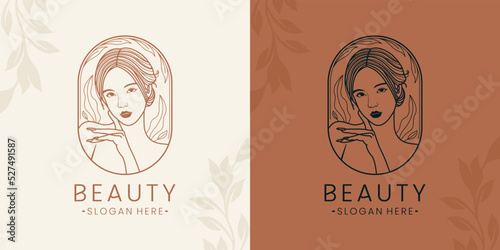 Beautiful women aesthetic logo template