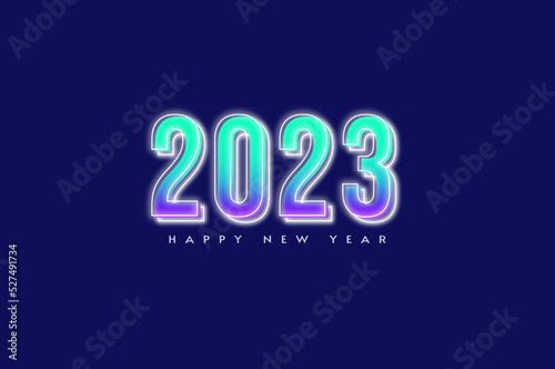 happy new year 2023 with shiny numbers