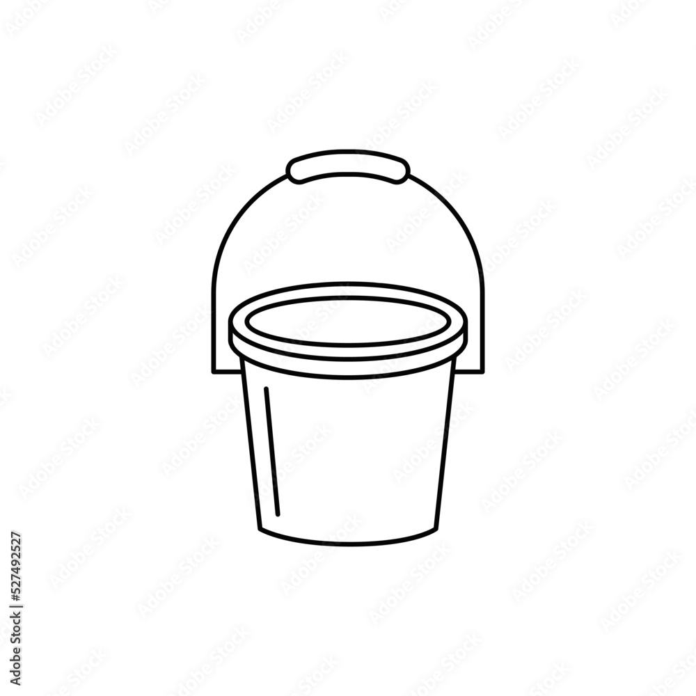 Bucket, pail icon in line style icon, isolated on white background Bucket, pail icon in line style icon, isolated on white background