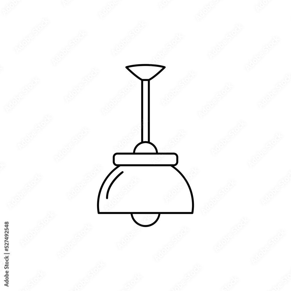 Ceiling lamp, ceiling light, pendant lamp icon in line style icon, isolated on white background Ceiling lamp, ceiling light, pendant lamp icon in line style icon, isolated on white background