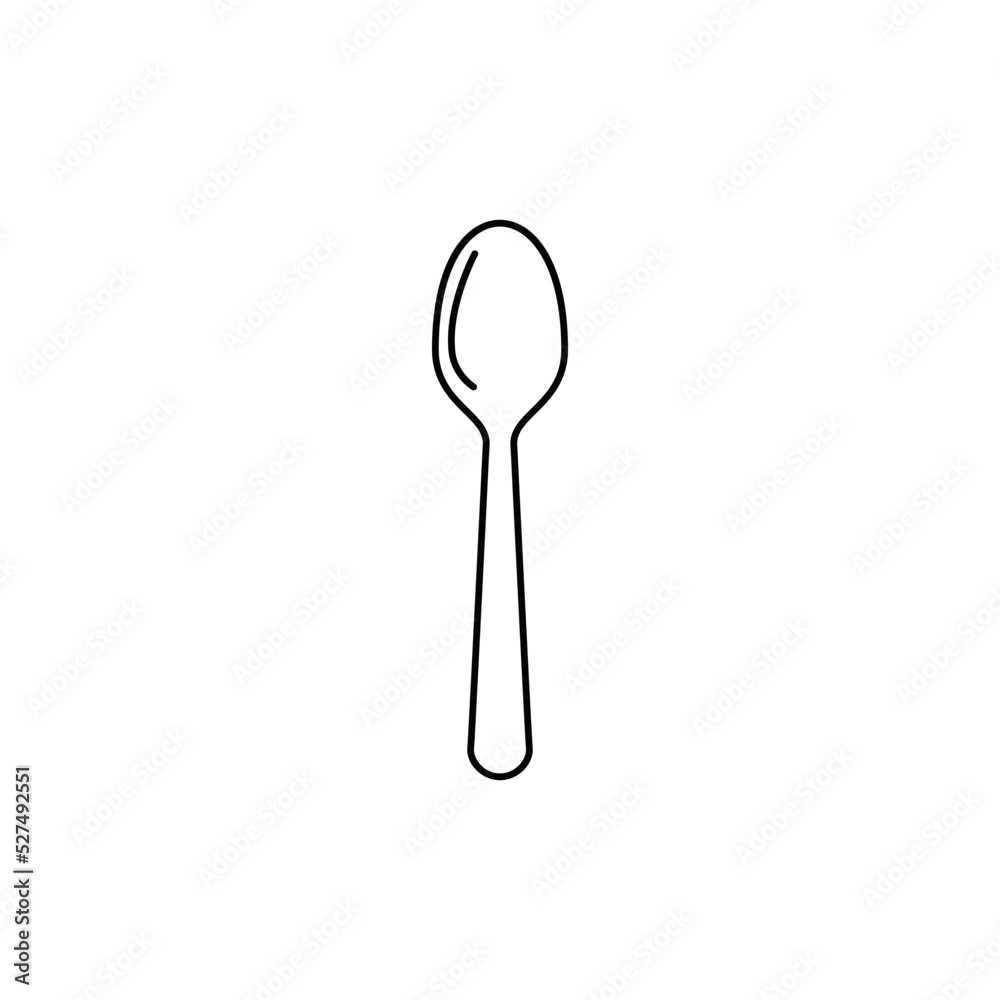 spoon icon in line style icon, isolated on white background spoon icon in line style icon, isolated on white background