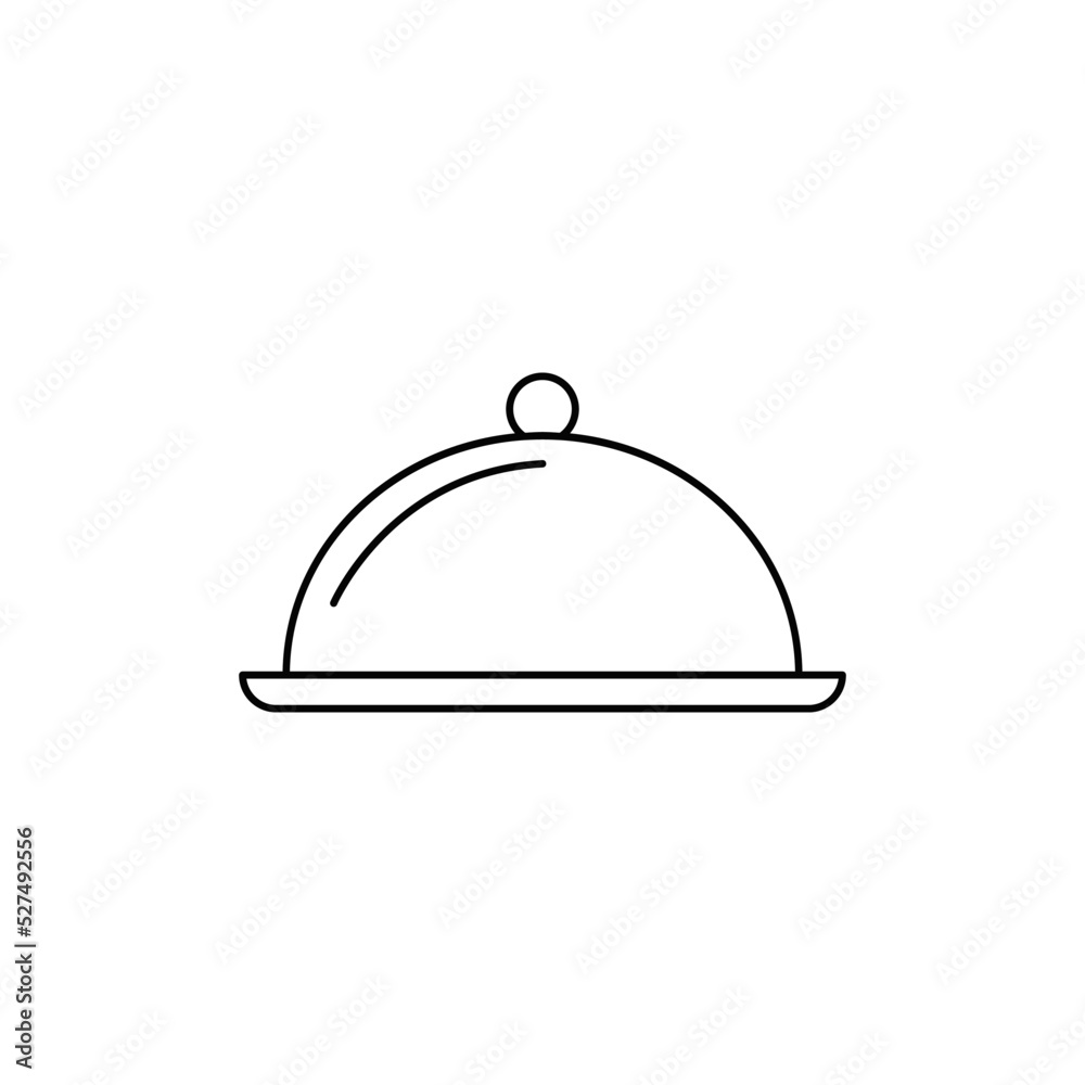 Food platter icon in line style icon, isolated on white background Food platter icon in line style icon, isolated on white background