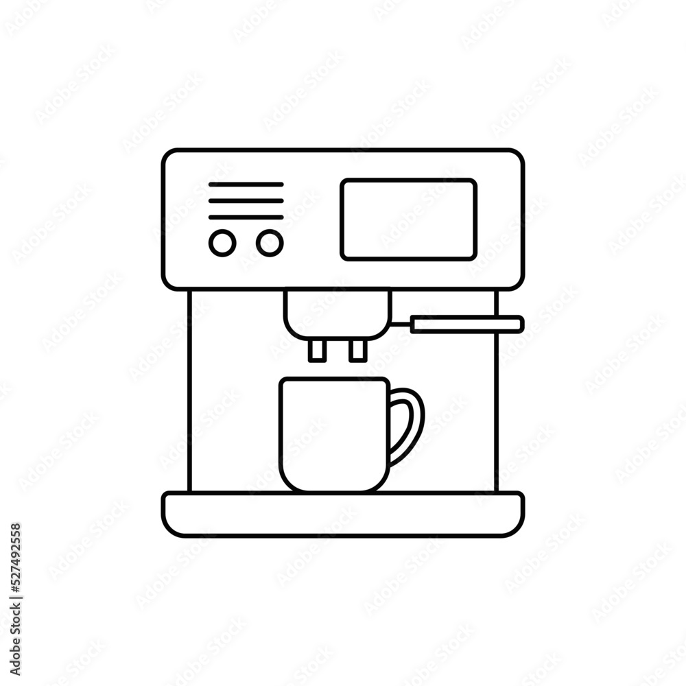 Coffee brewer icon in line style icon, isolated on white background Coffee brewer icon in line style icon, isolated on white background