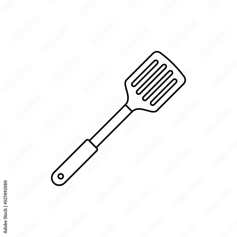 slotted spatula, turner spatula icon in line style icon, isolated on white background slotted spatula, turner spatula icon in line style icon, isolated on white background