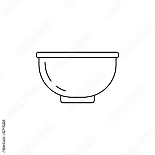 Bowl icon in line style icon, isolated on white background