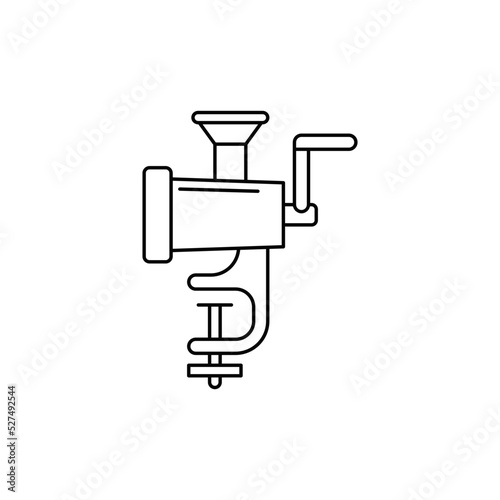 Food mincer, meat chopper, meat grinder icon in line style icon, isolated on white background
