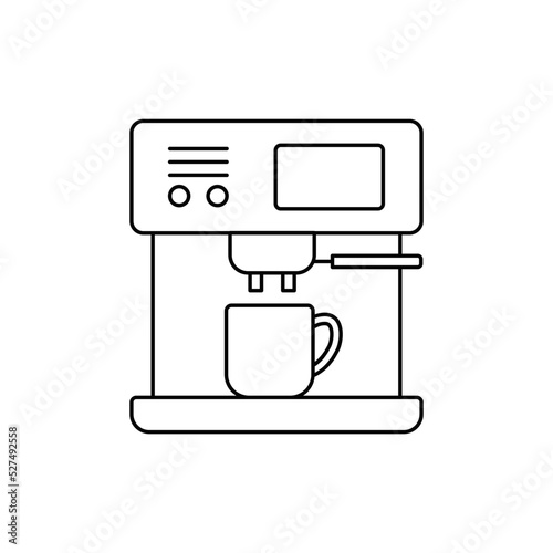 Coffee brewer icon in line style icon, isolated on white background
