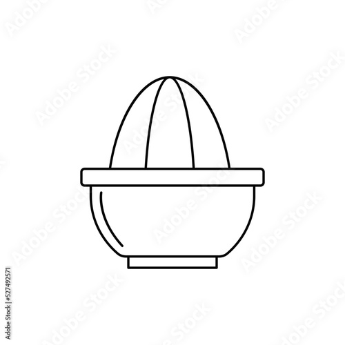 Citrus press, lemon squeezer, manual juicer icon in line style icon, isolated on white background